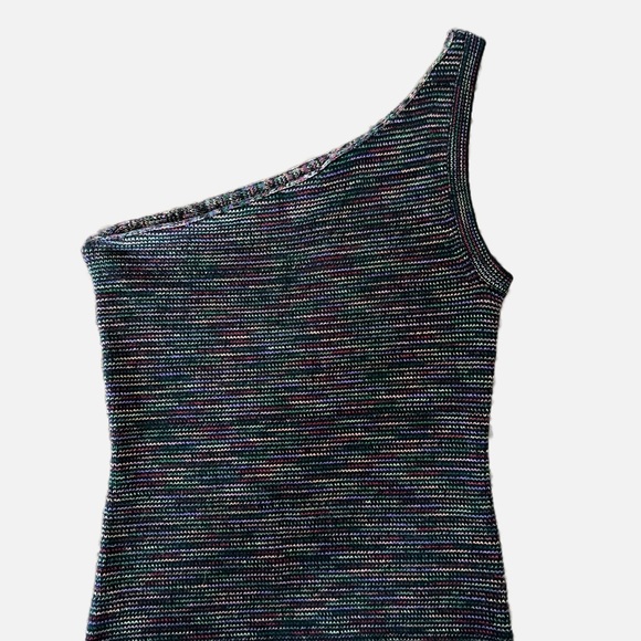 House of Harlow x Revolve Danika One Shoulder Knit Dress Small Black Multicolor - Picture 3 of 8